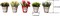 Set of 6 Potted Artificial Flowers – Faux Floral Spring Decor